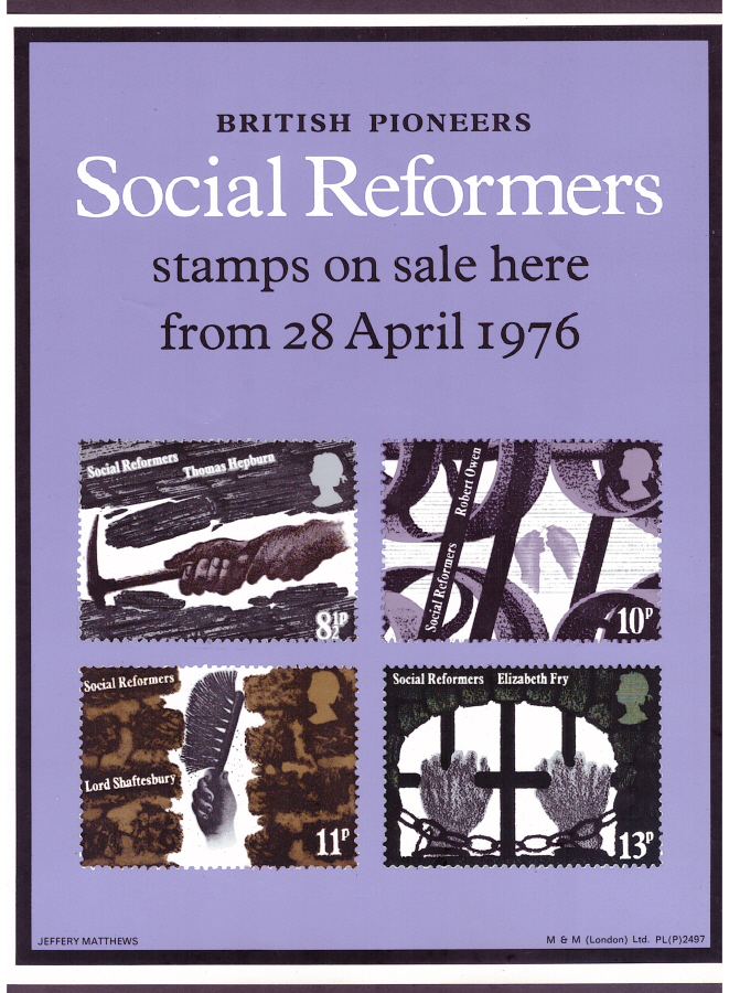 (image for) 1976 Social Reformers Post Office A4 poster. PL(P) 2497.